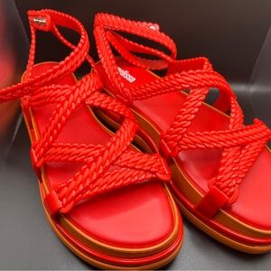 Melissa - Red Buzios Platform Sandals Size 9 - Never Worn